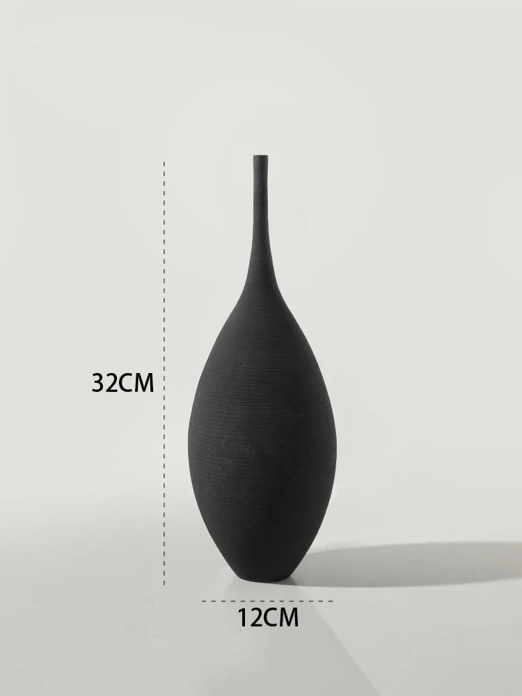 Vase Zen Minimaliste en Céramique et porcelaine - Noir et Blanc