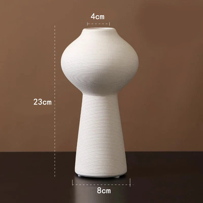 Vase Zen Minimaliste en Céramique et porcelaine - Noir et Blanc